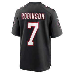 Men’s Atlanta Falcons Bijan Robinson Nike Black 2023 NFL Draft First Round Pick Throwback Game Jersey