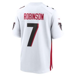 Men’s Atlanta Falcons Bijan Robinson Nike White 2023 NFL Draft First Round Pick Game Jersey