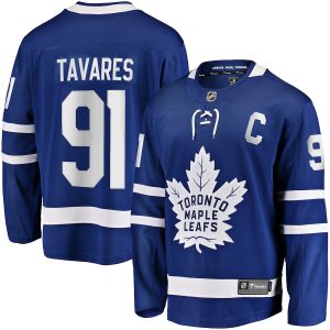 Men’s Toronto Maple Leafs John Tavares Fanatics Branded Blue Captain Patch Home Breakaway Jersey