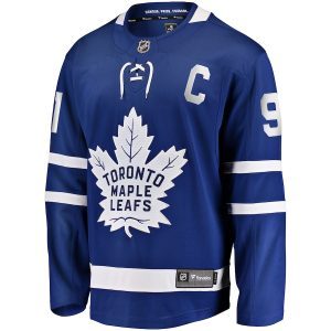 Men’s Toronto Maple Leafs John Tavares Fanatics Branded Blue Captain Patch Home Breakaway Jersey