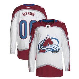 Men’s Colorado Avalanche adidas White Away Primegreen Authentic Custom Jersey