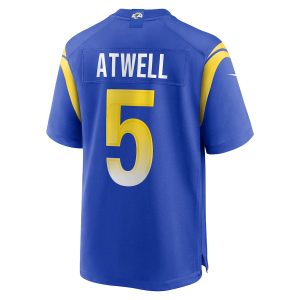 Men’s Los Angeles Rams Tutu Atwell Nike Royal Home Game Jersey