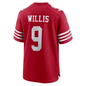 Men’s San Francisco 49ers Brayden Willis Nike Scarlet Team Game Jersey