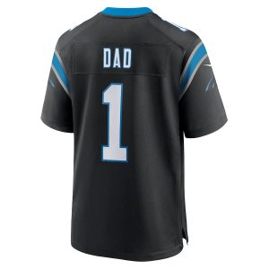 Men’s Carolina Panthers Number 1 Dad Nike Black Game Jersey