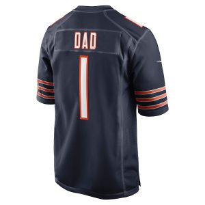 Men’s Chicago Bears Number 1 Dad Nike Navy Game Jersey