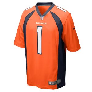 Men’s Denver Broncos Number 1 Dad Nike Orange Game Jersey