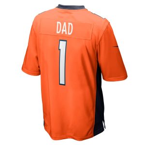 Men’s Denver Broncos Number 1 Dad Nike Orange Game Jersey