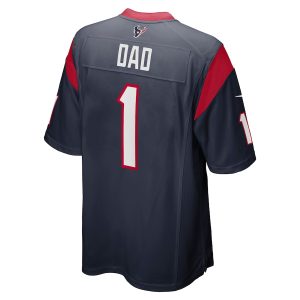 Men’s Houston Texans Number 1 Dad Nike Navy Game Jersey