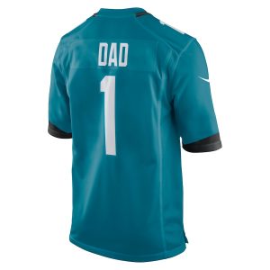 Men’s Jacksonville Jaguars Number 1 Dad Nike Teal Game Jersey