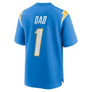 Men’s Los Angeles Chargers Number 1 Dad Nike Powder Blue Game Jersey