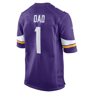 Men’s Minnesota Vikings Number 1 Dad Nike Purple Game Jersey