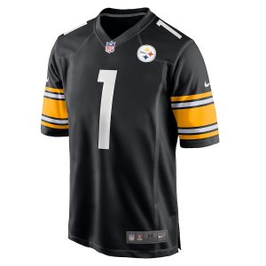 Men’s Pittsburgh Steelers Number 1 Dad Nike Black Game Jersey