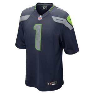 Men’s Seattle Seahawks Number 1 Dad Nike College Navy Game Jersey