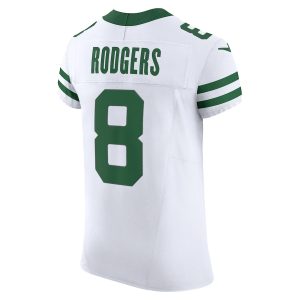 Men’s New York Jets Aaron Rodgers Nike White Alternate Vapor F.U.S.E. Elite Jersey