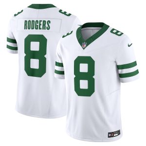 Men’s New York Jets Aaron Rodgers Nike White Vapor F.U.S.E. Limited Jersey