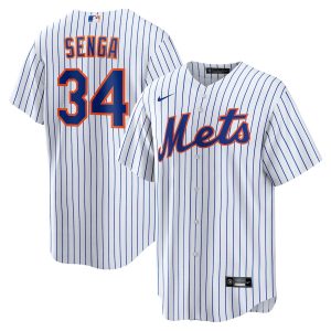 Men’s New York Mets Kodai Senga Nike White/Royal Home Replica Player Jersey