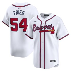 Men’s Atlanta Braves Max Fried Nike White Home Limited Player Jersey