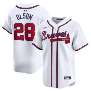 Men’s Atlanta Braves Matt Olson Nike White Home Limited Player Jersey