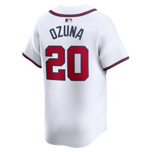 Men’s Atlanta Braves Marcell Ozuna Nike White Home Limited Player Jersey