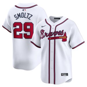 Men’s Atlanta Braves John Smoltz Nike White Home Limited Player Jersey