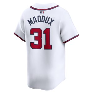 Men’s Atlanta Braves Greg Maddux Nike White Home Limited Player Jersey