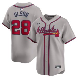 Men’s Atlanta Braves Matt Olson Nike Gray Away Limited Player Jersey