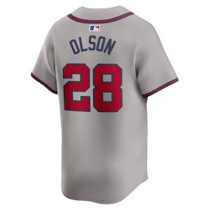 Men’s Atlanta Braves Matt Olson Nike Gray Away Limited Player Jersey