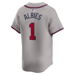 Men’s Atlanta Braves Ozzie Albies Nike Gray Away Limited Player Jersey