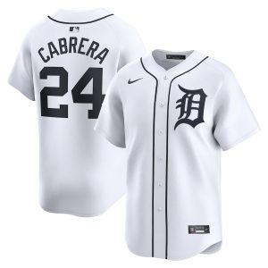 Men’s Detroit Tigers Miguel Cabrera Nike White Home Limited Player Jersey