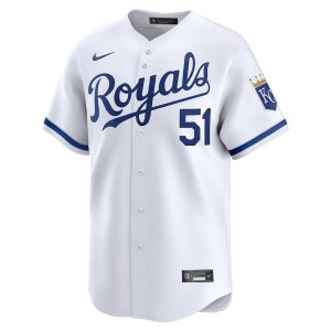 Men’s Kansas City Royals Brady Singer Nike White Home Limited Player Jersey