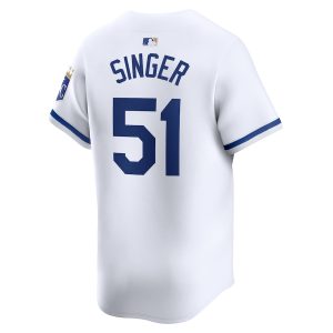 Men’s Kansas City Royals Brady Singer Nike White Home Limited Player Jersey