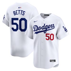 Men’s Los Angeles Dodgers Mookie Betts Nike White Home Limited Player Jersey