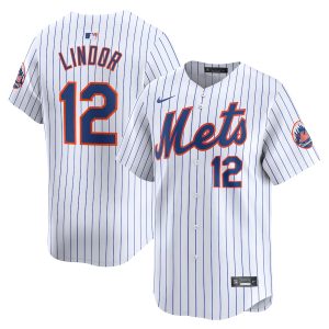 Men’s New York Mets Francisco Lindor Nike White Home Limited Player Jersey