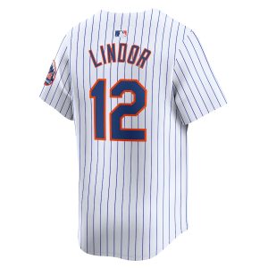 Men’s New York Mets Francisco Lindor Nike White Home Limited Player Jersey