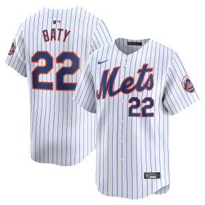 Men’s New York Mets Brett Baty Nike White Home Limited Player Jersey