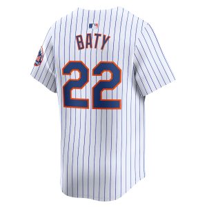 Men’s New York Mets Brett Baty Nike White Home Limited Player Jersey