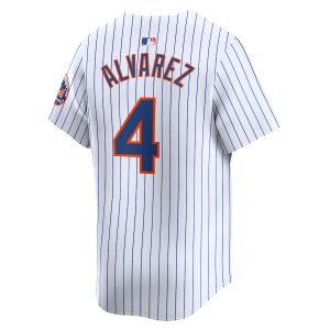 Men’s New York Mets Francisco Alvarez Nike White Home Limited Player Jersey