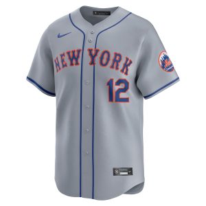 Men’s New York Mets Francisco Lindor Nike Gray Away Limited Player Jersey