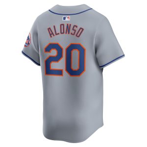 Men’s New York Mets Pete Alonso Nike Gray Away Limited Player Jersey