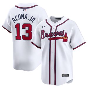 Men’s Atlanta Braves Ronald Acuña Jr. Nike White Home Limited Player Jersey