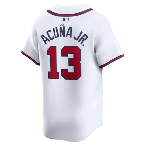 Men’s Atlanta Braves Ronald Acuña Jr. Nike White Home Limited Player Jersey