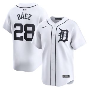 Men’s Detroit Tigers Javier Baez Nike White Home Limited Player Jersey