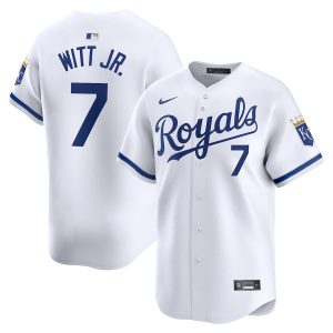 Men’s Kansas City Royals Bobby Witt Jr. Nike White Home Limited Player Jersey