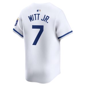 Men’s Kansas City Royals Bobby Witt Jr. Nike White Home Limited Player Jersey