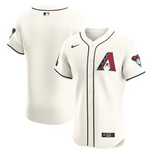 Men’s Arizona Diamondbacks Nike White Home Elite Patch Jersey