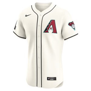 Men’s Arizona Diamondbacks Nike White Home Elite Patch Jersey