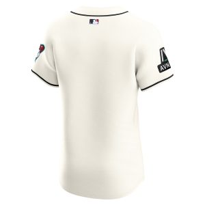 Men’s Arizona Diamondbacks Nike White Home Elite Patch Jersey