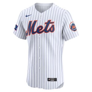 Men’s New York Mets Nike White Home Elite Patch Jersey