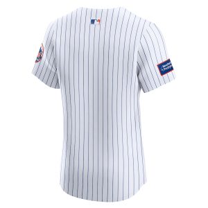 Men’s New York Mets Nike White Home Elite Patch Jersey