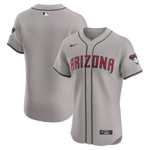 Men’s Arizona Diamondbacks Nike Gray Vapor Premier Elite Patch Jersey